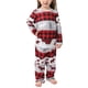 thumbnail image 1 of Conjunto de ropa de dormir navideña a juego para la familia, pijamas con estampado acanalado de manga larga y cuello redondo para padres e hijos, conjunto rojo gris para niños de 2 años, 1 of 6