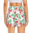 thumbnail image 2 of Lsque Strawberry Printed Women's Running Shorts with Liner Pockets,Elastic Quick Dry Workout Athletic Gym Yoga Shorts,Womens High Waist Shorts-X-Large, 2 of 9