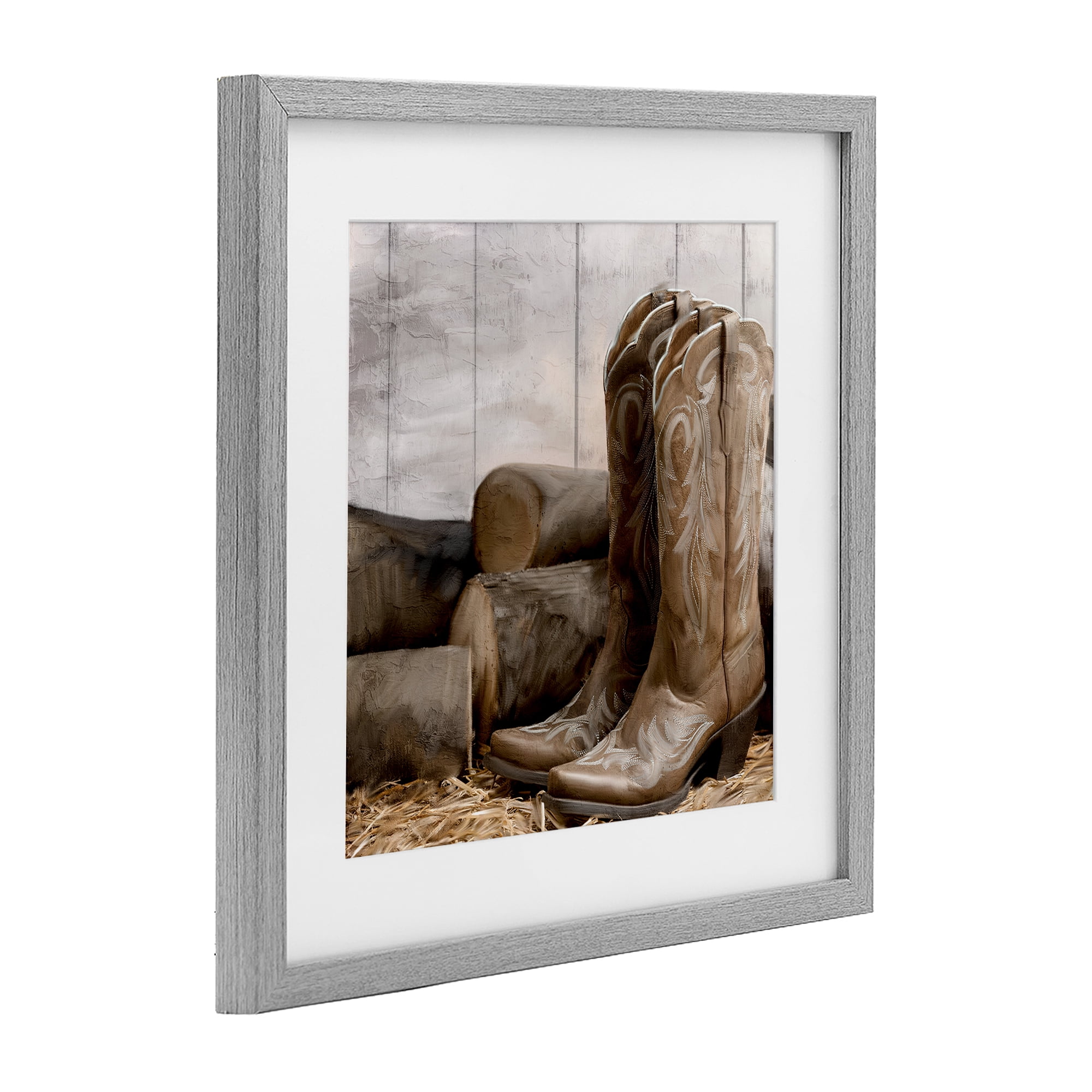 Stupell Industries Kick Off Your Boots Gray Framed Print Under Glass, design by Kim Allen