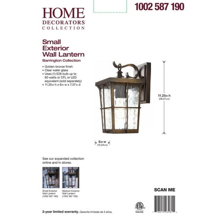 Home Decorators Collection Outdoor 6 Inches 1 Light Wall Mount Lantern With Clear Water Glass Golden New Open Box Canada - Home Decorators Collection Website Home Decorators Collection Outdoor 6 Inches 1 Light Wall Mount Lantern With Clear Water Glass Golden New Open Box Canada - Home Decorators Collection Website