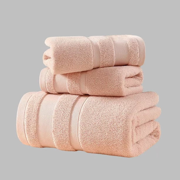 Xiao Hua 4 paños suaves, rosa claro, 74x34cm - Toallas de baño de algodón para la cara y el cuerpo, paños absorbentes para la cara y el cuerpo.
