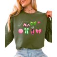 thumbnail image 2 of Girly Golf Graphics Sweatshirt for Women Preppy Golfing Sweater Army Green Sweatshirt Adult X-Large, 2 of 7