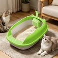 thumbnail image 4 of Semi-Enclosed Splash-Proof Cat Litter Box with Scoop, Low-Entry for Kittens, Spacious Interior, Easy-Clean, Eco-Friendly Material, Non-Slip Base, 4 of 6