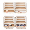 thumbnail image 5 of Navy Blue Stair Treads for Wooden Steps Indoor Runner Rug Carpet, Modern Moire Abstract Ripple Geometric 4 Pieces Peel and Stick Staircase Step Treads Covers Washable Throw Door Mats, 30"x8", 5 of 6