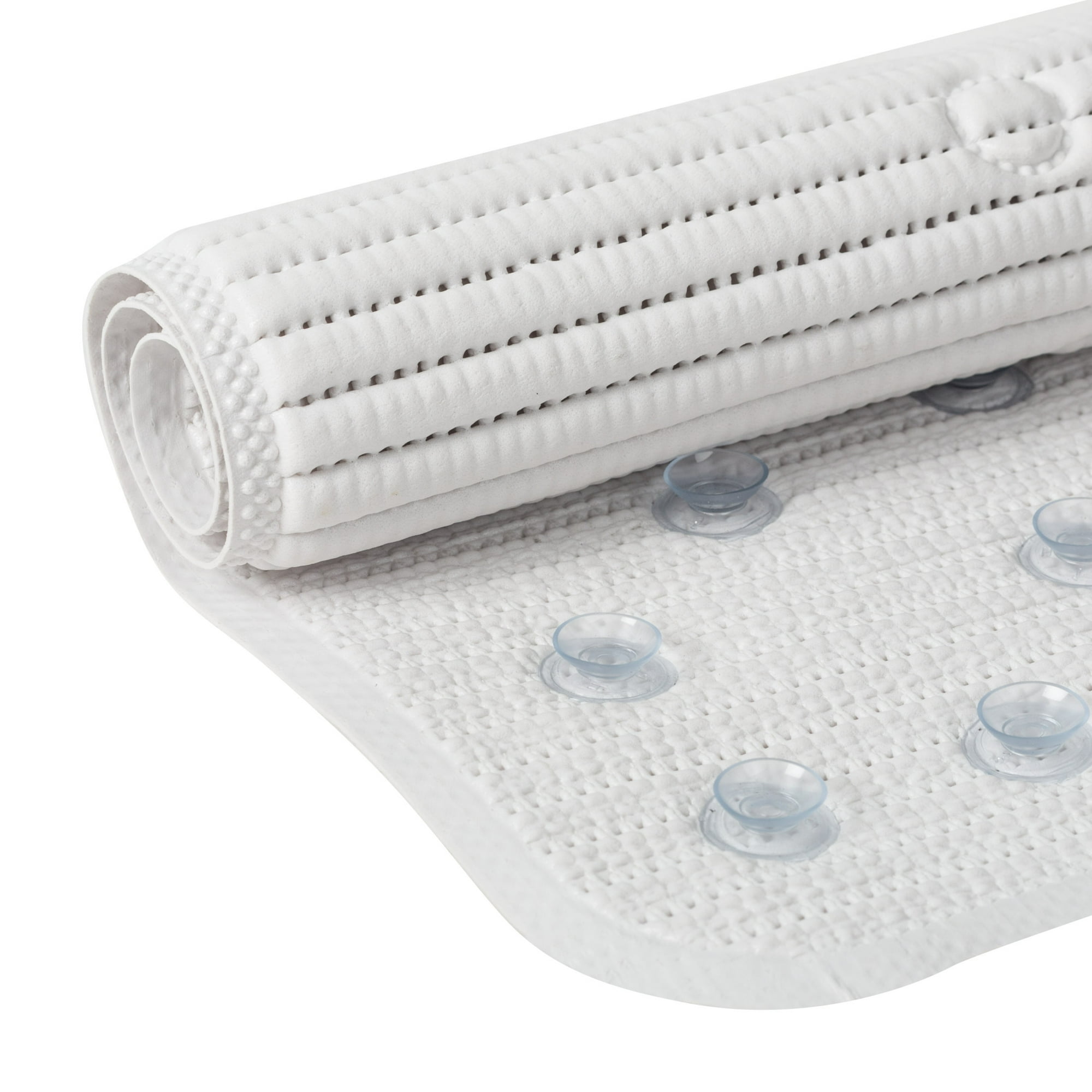 Clorox White Foam Cushioned Shower Mat with Suction Cups, 21" x 21"