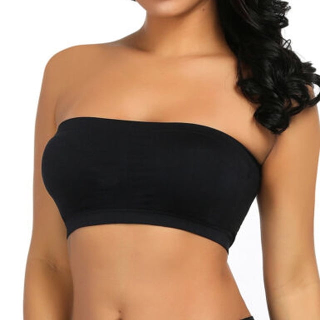Strapless Basic Layer Tube Top 1-3 Packs TIME AND RIVER Women's Padded Bandeau Bra 