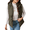 Army Green, variant on Mengpipi Women's Lightweight Quilted Gilet Autumn Winter Sleeveless Hooded Belted Waist Stand Collar Thermal Coat with Side Pockets S-2XL
