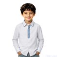 thumbnail image 2 of Fozruso Boys Long Sleeve Dress Shirts Classic Collared Top School Uniform Shirts for Toddlers and Kids, 2 of 6