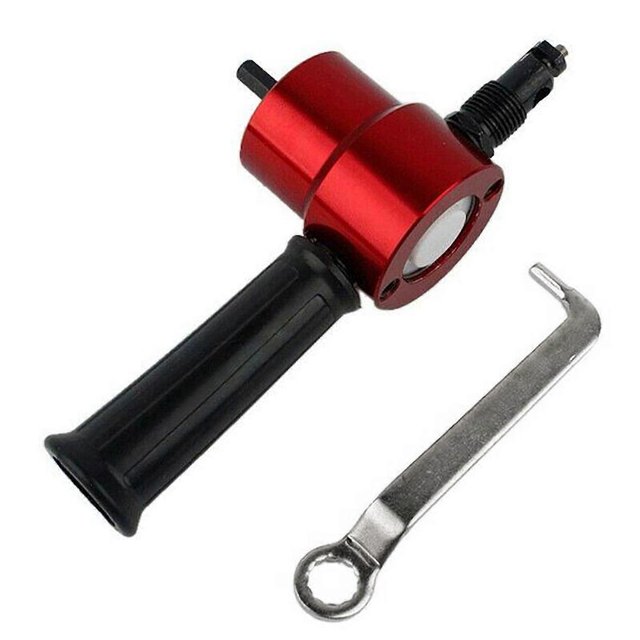 Sheet Metal Nibbler Cutter Double-headed Sheet Cutter Nibbler Drill Attachment for Straight Curve and Circle Cutting