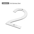 thumbnail image 3 of Uxcell 3 Inch 304 Stainless Steel House Number Polishing for Door Mailbox(Number 2), 3 of 5
