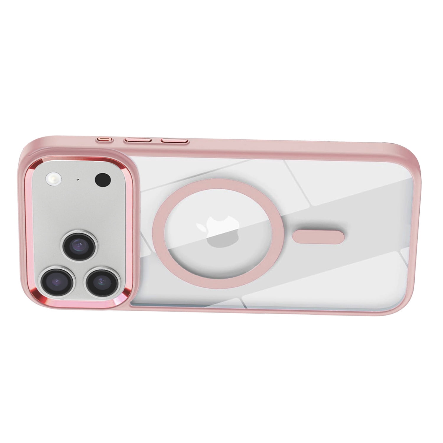 Glossy Transparent MagSafe Case for iPhone 17 Pro Max - Pink