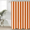 thumbnail image 2 of Small Stall Shower Curtain 36x72 Inch Narrow Half Size Burnt Orange Striped Bath Curtains Bathroom Decor Thanksgiving Orange White Stripes Waterproof Fabric Shower Curtain Set with Hooks 36 Inch, 2 of 6