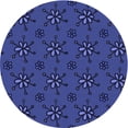 thumbnail image 1 of Ahgly Company Machine Washable Indoor Round Transitional Blue Ribbon Blue Area Rugs, 3' Round, 1 of 7