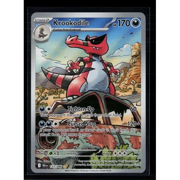 2025 Pokemon Scarlet & Violet Black Bolt Secret Rare Lightly Played #137/86 Krookodile English Trading Card