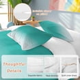thumbnail image 3 of Teal Ombre Bedding 3 Piece Duvet Cover Set Full Size, Turquoise White Gradient Modern Abstract Art Soft Microfiber Comforter Cover with Zipper Closure & Pillowcases, FadeResistant Quilt Cover, 3 of 9