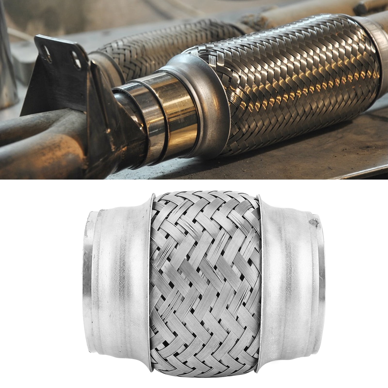 Ymiko Universal Exhaust Pipe Bellows Stainless Steel Braiding Flexible