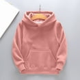 thumbnail image 2 of RTKFRFLM Kids Basic Hoodie Solid Color Cotton Blend Hooded Pullover Sweatshirt Black 8-10 Years, 2 of 4