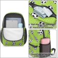 thumbnail image 4 of Soccer and Net Green Pattern 17" School Backpacks for Teens,Waterproof Oxford Fabric,S-Shape Padded Straps for School,Travel,Hiking,Camping, 4 of 6