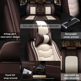 thumbnail image 4 of 5 Seat Covers for 96% Nissan Models,Leather Car Seat Cushions,Waterproof Seat Covers for Cars with Headrests,Interior Accessories(Luxury,White/Coffee), 4 of 6