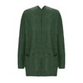 thumbnail image 5 of Wyobmus Womens Long Cardigan Sweaters Plus Size Knit Cardigan Solid Loose Long Sleeves Cable Knit Blouse Cardigan Coat Green, 5 of 6