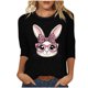 thumbnail image 1 of Camisetas Casuales de las Mujeres Impresas 3/4 Manga Cuello Redondo Blusa, Moda Ligera Superior para el Hogar Y el Uso Diario, Cómoda Imitación de la Tela Del Estante, 1 of 7