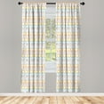 thumbnail image 2 of Ambesonne Bohemian Curtains, Arrows Zigzag Stars Moons, Pair of 28"x95", Mustard and Pale Seafoam, 2 of 4