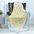 thumbnail image 4 of Map Soft Flannel Fleece Throw Blanket, United States Interstate Map America Cities Travel Destinations Road Route, Cozy Plush for Indoor and Outdoor Use, 70" x 90", Yellow Red Pale Blue, by Ambesonne, 4 of 5
