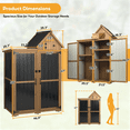 thumbnail image 3 of Outdoor Storage Cabinet with Rooftop Compartment, Lockable Doors & Adjustable Shelves, Weatherproof Garden Tool Organizer for Patio Garage, 3 of 8