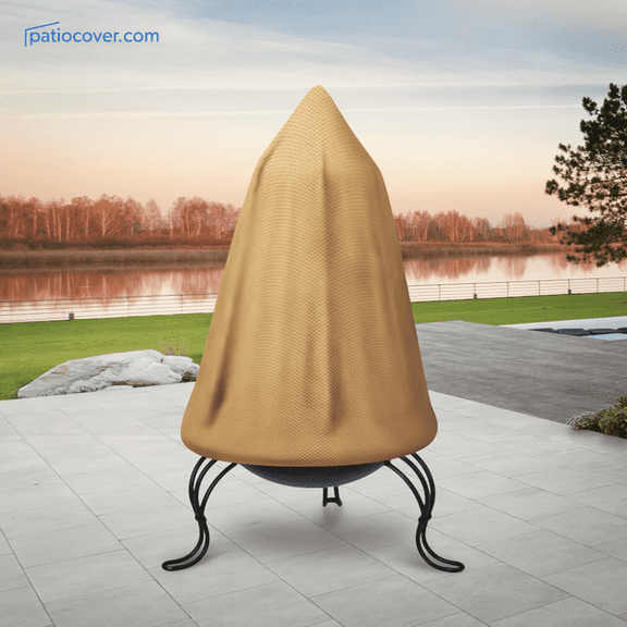 Patio Chiminea Outdoor Fire Pit Cover - Outdoor Patio Fire Pit Washable - Heavy Duty Furniture 38 Inch Barstool Chair Cover
