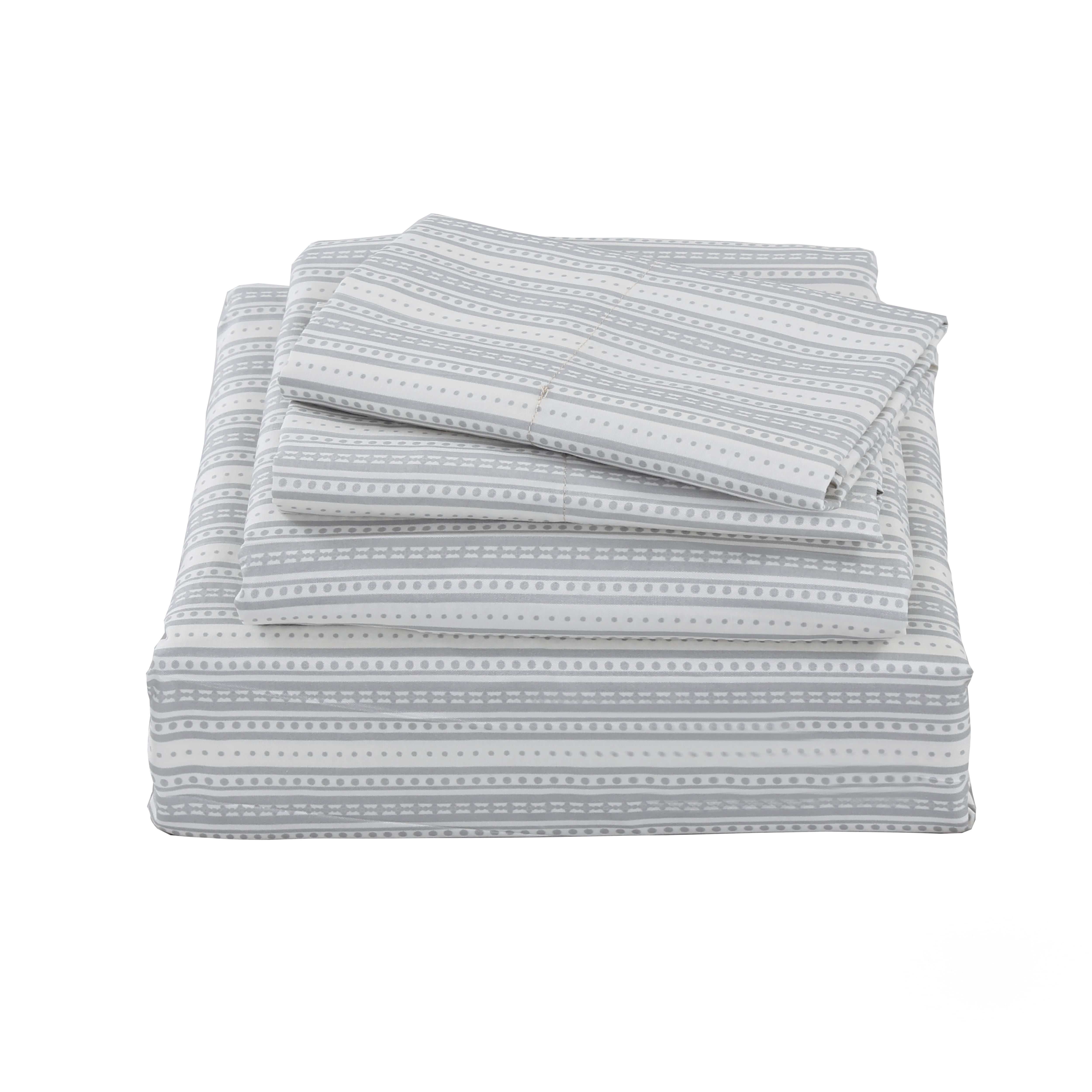 Fairview Grey Stripe Sheet Set Queen Grey