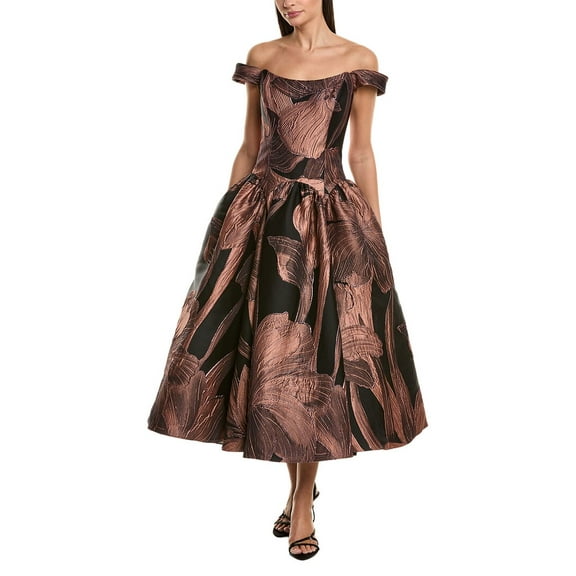 Amsale womens  Jacquard Gown, 10, Pink