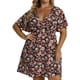 thumbnail image 2 of Puntoco Vestido De Manga Corta Con Cuello En V, Estampado De Verano Para Mujer, Talla Grande, Suelto, Transparente L, 2 of 3