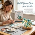 thumbnail image 3 of Sea Glass Sea Turtle Mosaic Craft Kit With LED Lights, Handmade Tabletop Home Decor, DIY Creative Activity Gift for Adults And Kids, 3 of 7