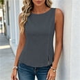 thumbnail image 5 of GUACER Womens Tank Tops Fashion Cotton Linen Round Neck Summer Casual Relaxed Fit Sleeveless Blouses, 5 of 8