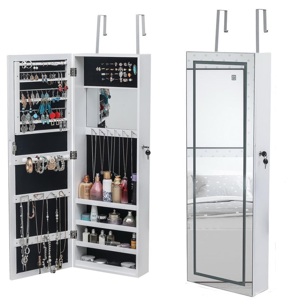 Jewelry with LED Touch Screen Mirror, 42.5" Wall/Door Mounted