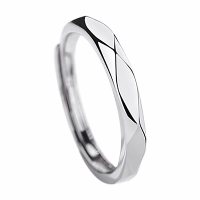 Anillo Ajustable para Pareja de Plata Italiana 925 Negro y Anillo para Hombre y Mujer Un Anillo Ligero y Lujoso para Amantes