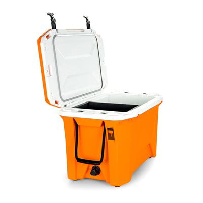 Camco 51747 Currituck Tangerine and White 50 Quart Cooler - Rugged Exterior  Made for Camping, Hunting, Fishing and Tailgating - Comes with Cooler 