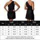 thumbnail image 2 of Mini Vestido Atractivo Mini vestido de mujer, un hombro, algodón, lino, verano, playa, vestido de sol (negro L) Ygjytge para Mujer Negro T S, 2 of 6