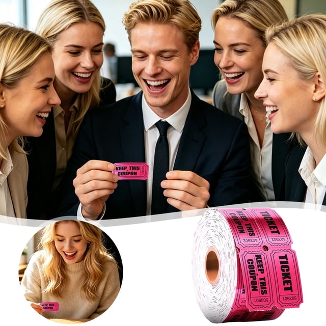 Double Raffle With Consecutive Serial Numb 50/50 Raffle Double Roll For Events Entry Class & Prizes