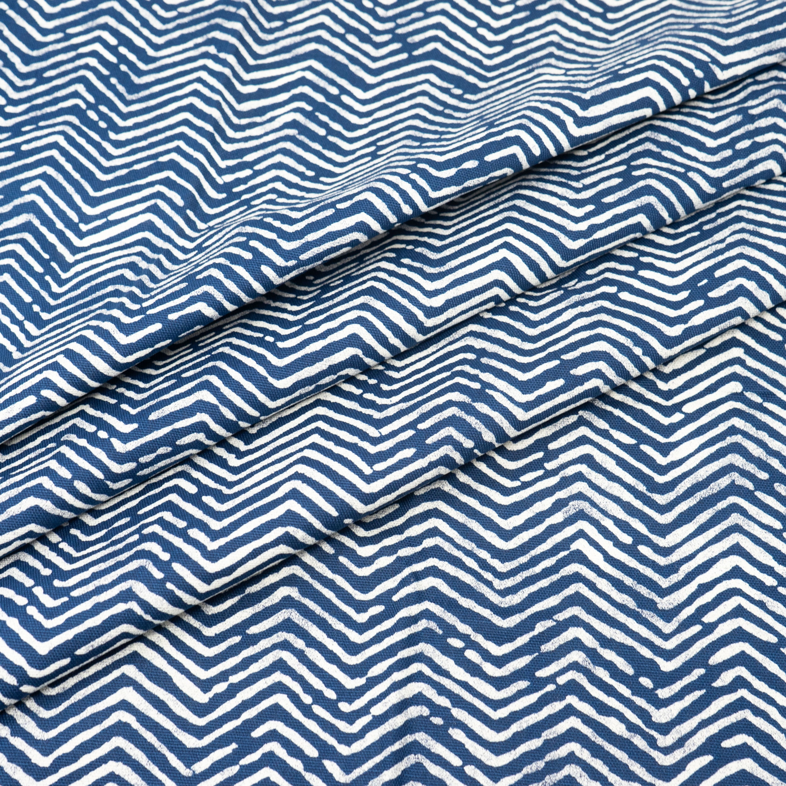 Waverly Inspirations Cotton Duck 45" x 2 Yds Herringbone Navy Color Sewing Fabric, 1 Piece