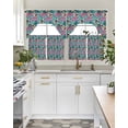 thumbnail image 4 of Farmhouse Leopard Swag Kitchen Curtains Sets for Windows 24 Inch Length, Summer Country Animals Bird Leaves Short Window Curtain Panels Swags Valances and Tiers 3 Piece Set for Cafe/Dining Room, 4 of 5