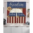 thumbnail image 2 of 4th of July Kitchen Curtains Sets 24 Inch Length with Valance, Vintage Independence Day Sunflower Swag Valances and Tiers Curtain Set Drapes Swag Curtains for Living Room, Bathroom, Bedroom, Cafe, 2 of 6