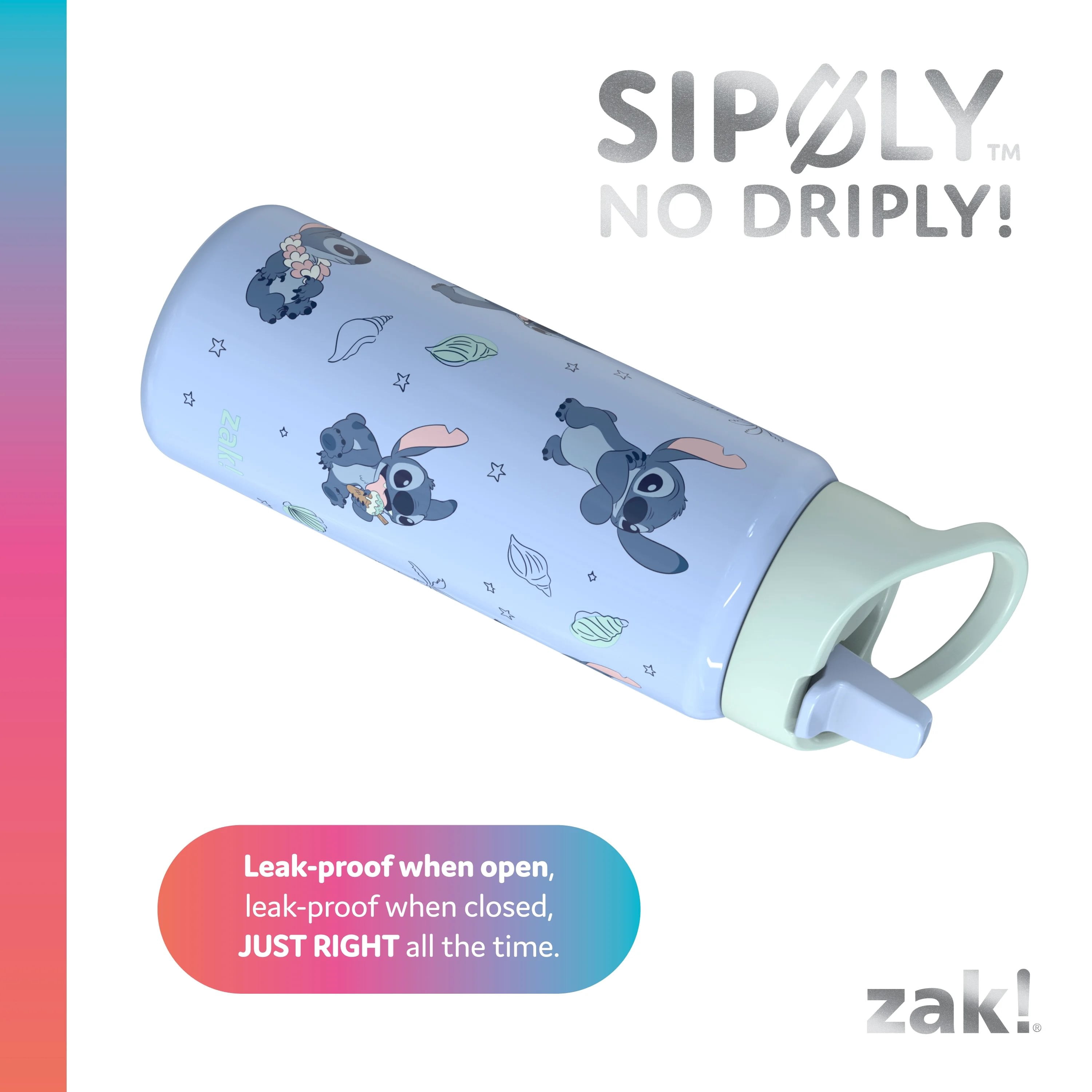 Zak Designs 20oz Lilo And Stitch Stainless Steel Clutch
