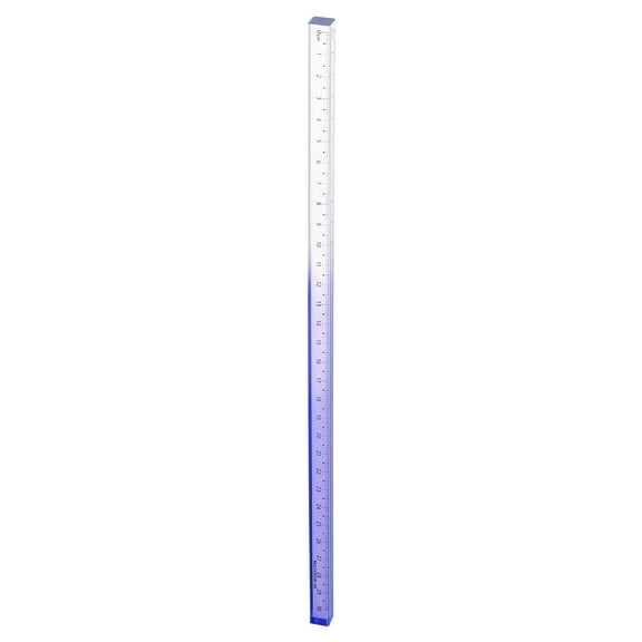 Uxcell Acrylic Clear Straight Rulers 30cm Metric Transparent Gradient Three-Dimensional Plastic Ruler Square Cube Measuring Tool for Classroom Office, Blue