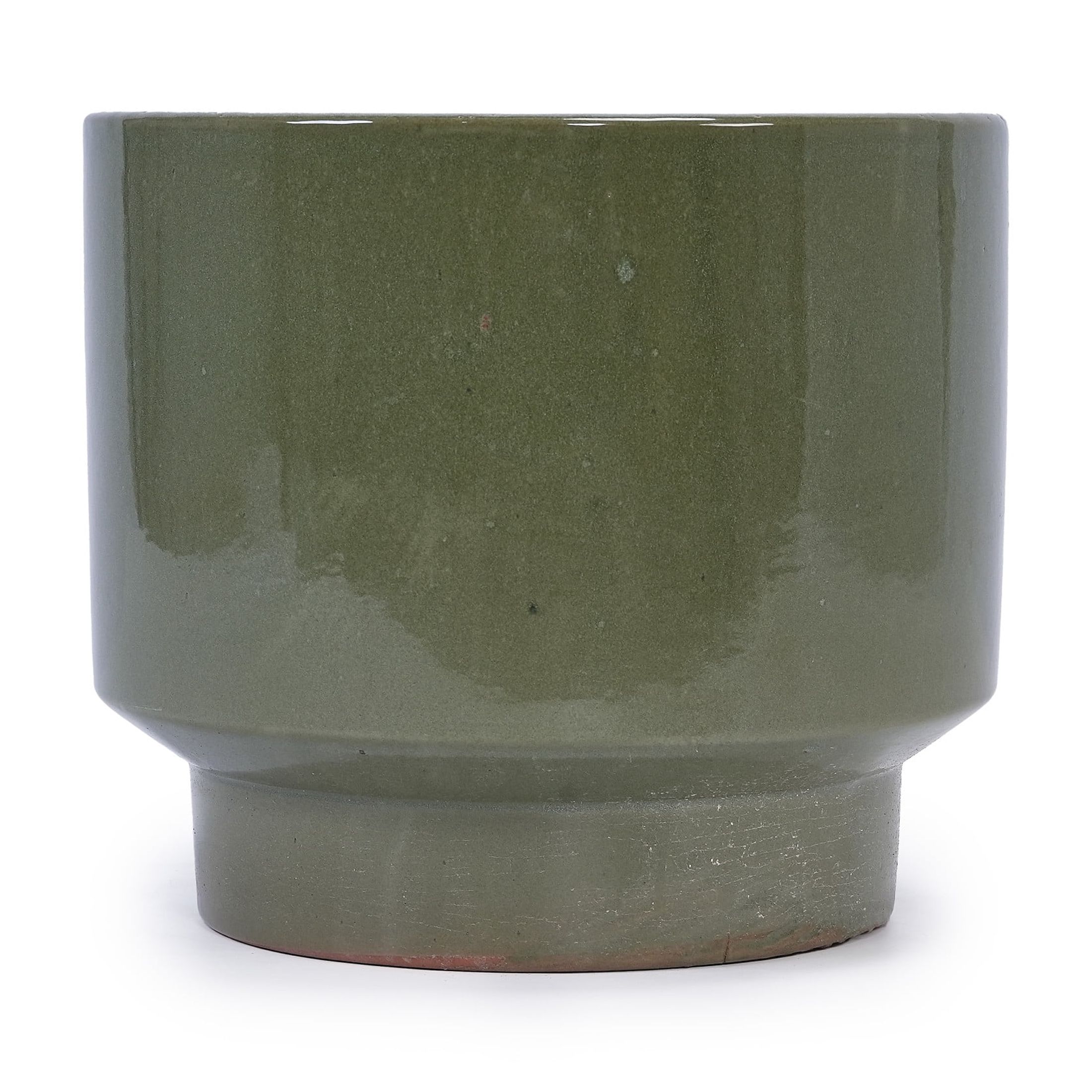Noble House Ruth Flowerpot Set, Premium Ceramic with Glossy Finish and Drainage Hole, Set of 3, Antique Light Green