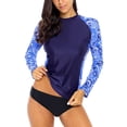thumbnail image 1 of Women's UPF 50+ Stretchy Rash Guard Surfing Long Sleeve Swim Shirts Printed Top, 1 of 7