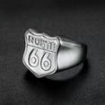thumbnail image 5 of GKNET Vintage Motorcycle Ring US Route 66 Stainless Steel Rings Size 7-15, 5 of 8