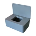 thumbnail image 1 of Caja de almacenamiento portátil para mascarillas y toallitas húmedas, diseño sellado y resistente al polvo, color gris, material PP, tamaño compacto ideal para uso en el hogar o viajes., 1 of 6