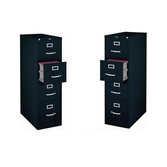 Cooper 22-in Deep Metal 4 Drawer Vertical File Cabinet Black (Set of 2)