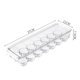 thumbnail image 4 of 2X Soporte para Huevos de PláStico Transparente - Soporte para Bandejas para 14 Huevos - Organizador para Refrigerador con Tapa Gratis, Contenedor de Almacenamiento, 4 of 5
